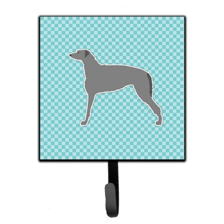 Carolines Treasures Scottish Deerhound Checkerboard Blue Leash or Key Holder BB3696SH4